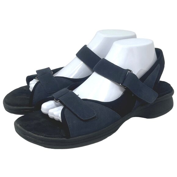 Clarks Womens Springers Navy Blue Leather Sandal 88750‎ Size 10 Medium - Picture 3 of 9